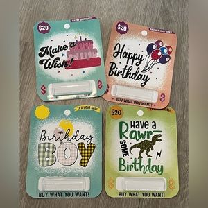4 Pack Birthday Money Card Holder for Gifting Cash with Plastic Cover & Adhesive